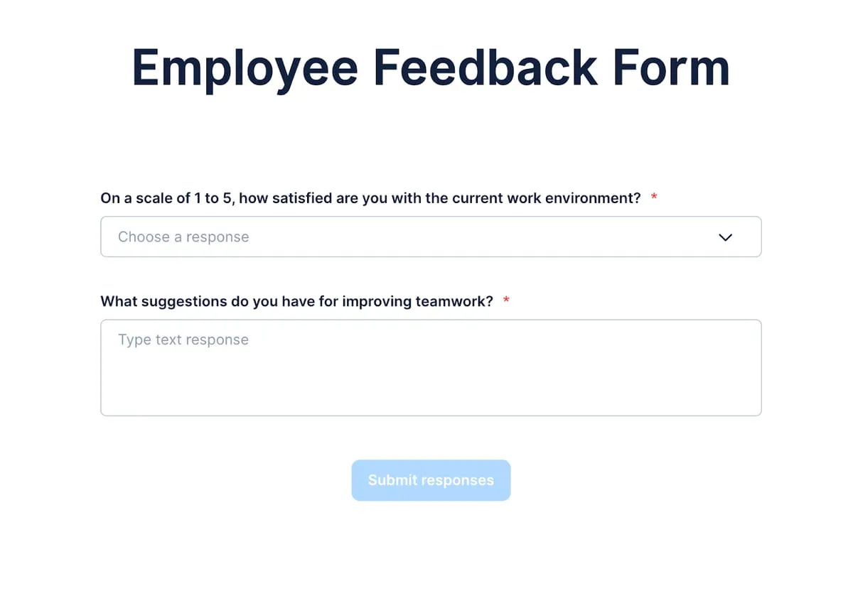 Formulario completado en la interfaz web