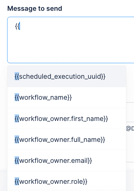 Variáveis nos fluxos de trabalho do Dailybot