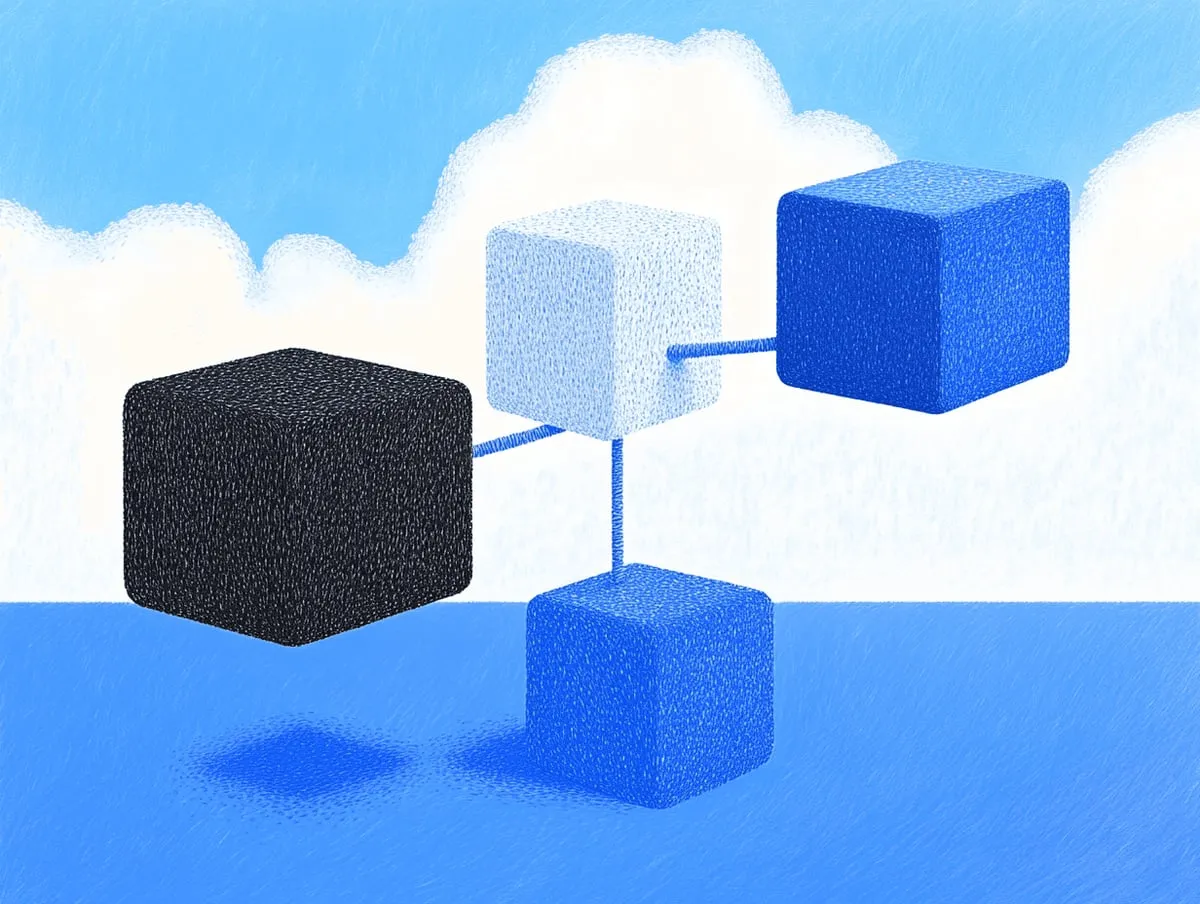 Four connected blocks representing an MCP interface between AI applications and external systems.