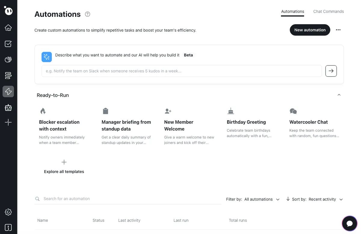 Dailybot Automations showing event-triggered workflows across check-ins, forms, and integrations